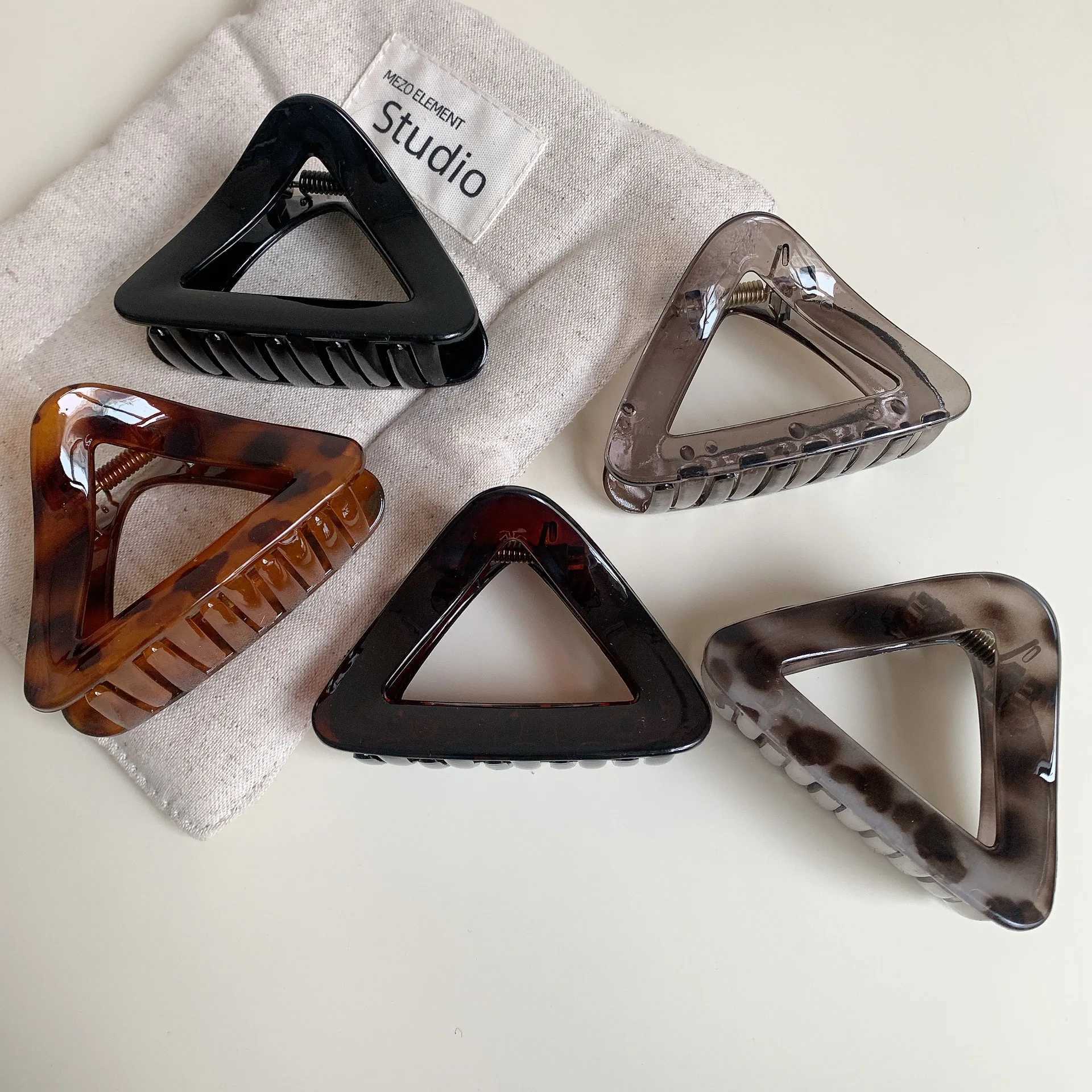 Geometry Triangle Large Hair Claw Clips Crab Clamps Women Girls Leopard Ponytail Holder Hair Barrettes Hairpins Hair Accessories Z250707