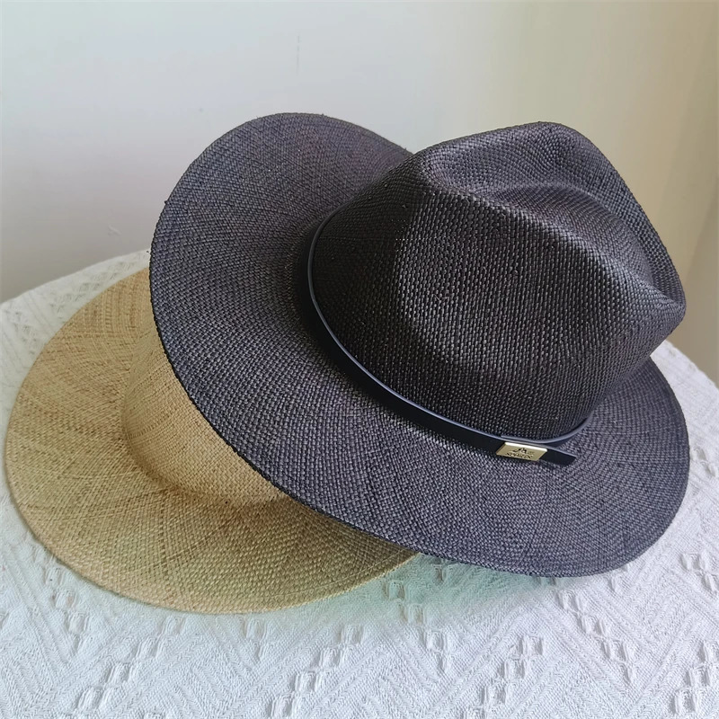 French Nature Straw Hat for Women Fedora Hats Elegant Ladies Sun Basin Simple Fashion Beach Summer Jazz Panama 250707