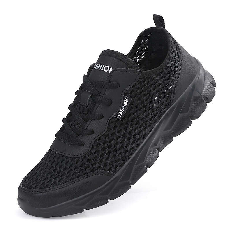 Summer New Lightweight Breathable Men's Casual Sports Large Running Lace-up Mesh Shoes
