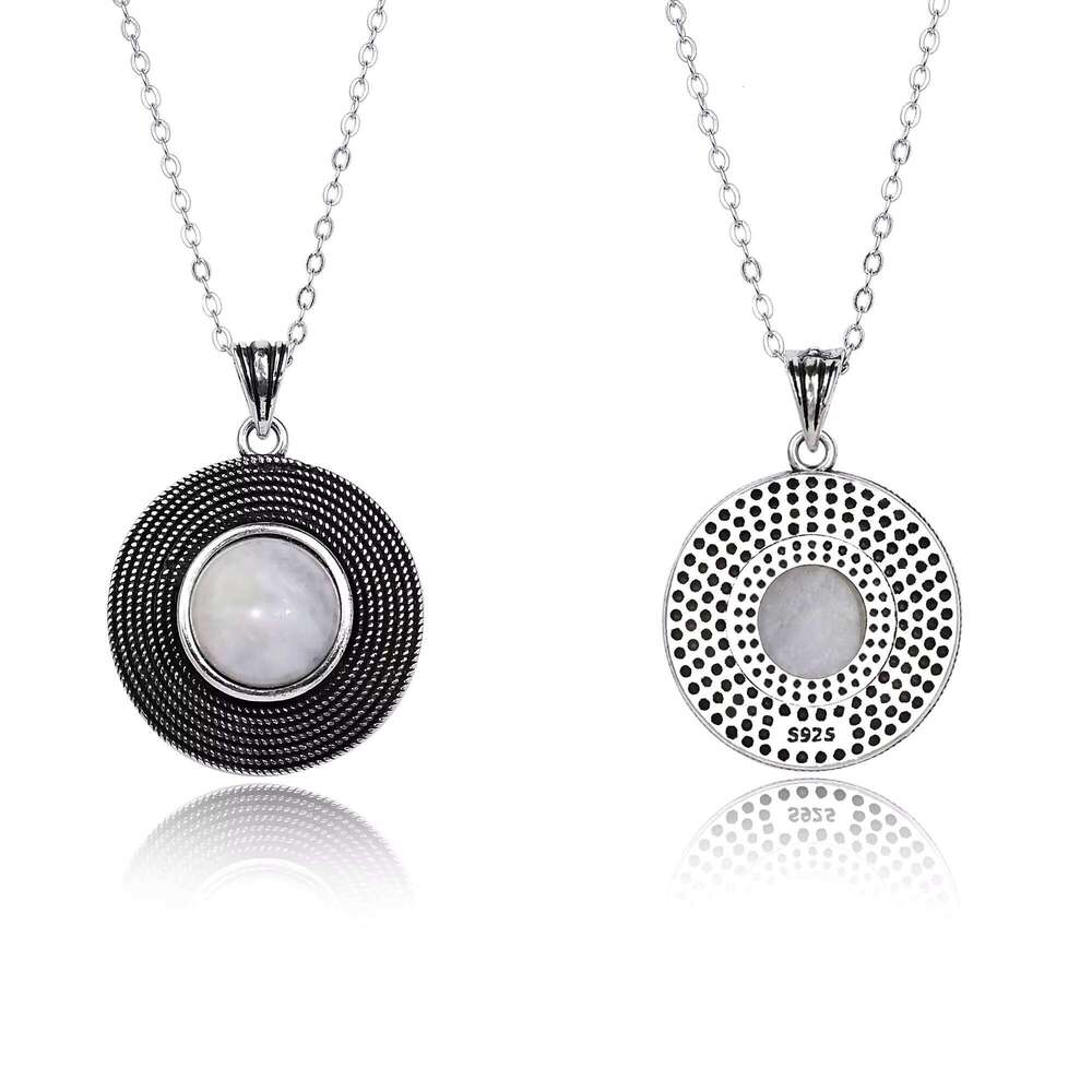 Sterling Sier Necklace Moonstone Natural Stone Jewelry Women's Gift