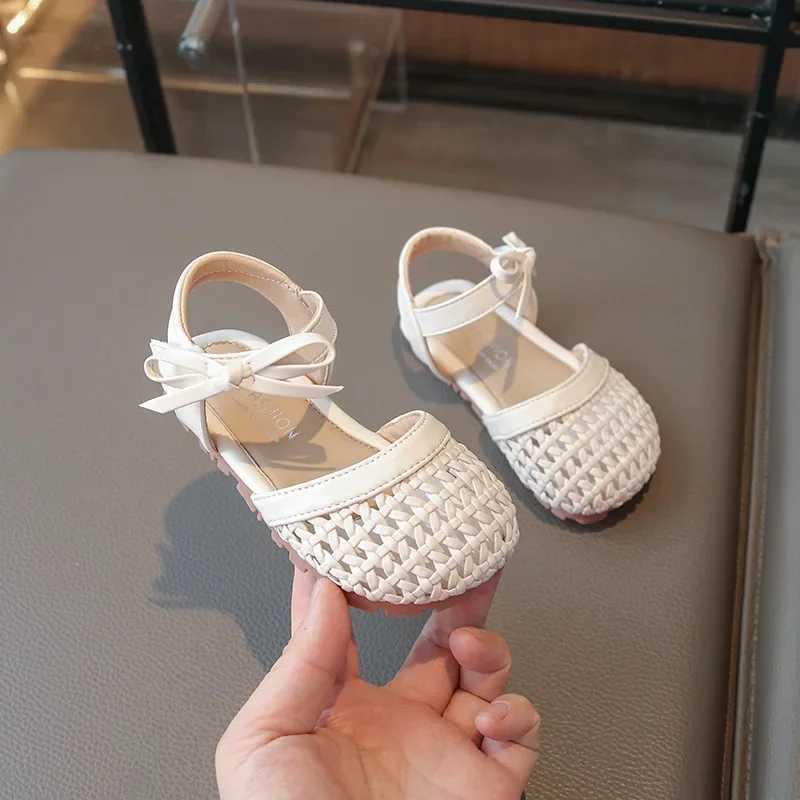 Kids Girls Woven Sandals Summer New Childrens Fashion Hollow Princess Sandals Soft-soled Beach ShoesR250707