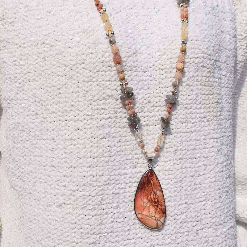Luxurious Adjustable Natural Stone Agate Bead Handmade Jewelry Necklace for Women and Men Gift