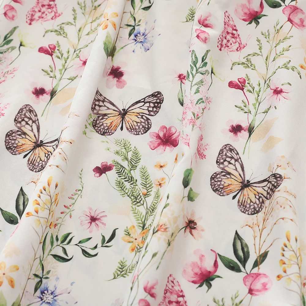 Children Clothes Crew-neck Sleeveless Vest Butterfly Flower Print Dress Temperament Casual Girls Dress R250707