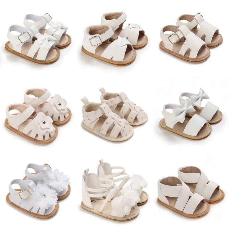 18-018M Baby Cute Open-toed Bow Summer Sandals Princess Casual Soft Rubber Bottom Non-slip Sandals R250707