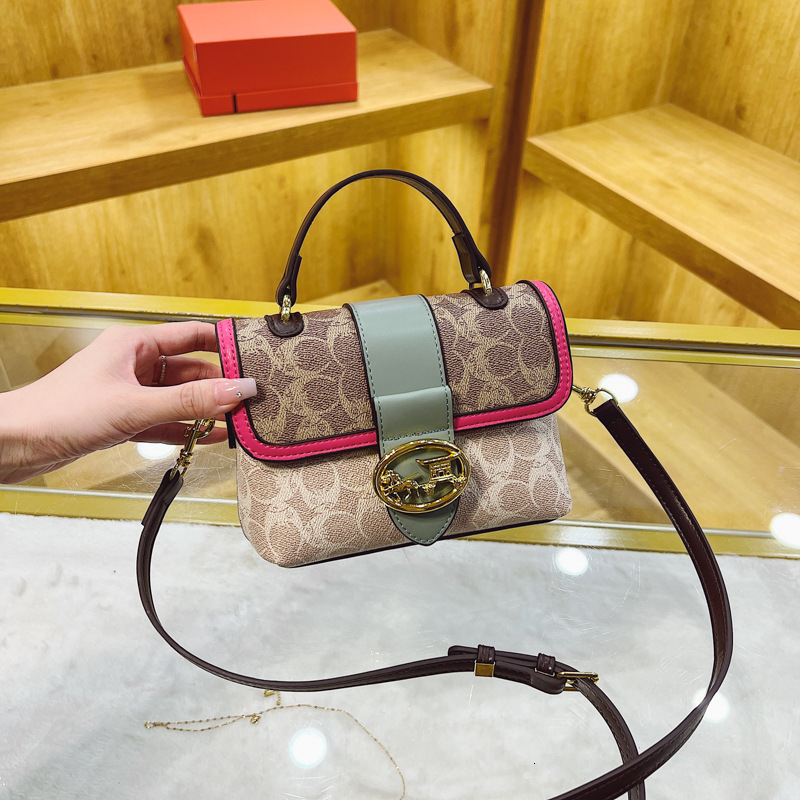 Designer High-End Feel for Women 2025 New Style Small Square Versatile Elegant Color-Block Fashion Shoulder Crossbody Light Luxury Women's Bag