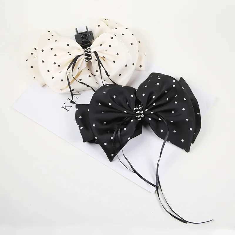Fashion Ribbon Hair Claw Bow Hair Clips for Women Girls Stain Bow Barrettes Hairpin Women Color Ponytail Clip Hair Accessories Z250707