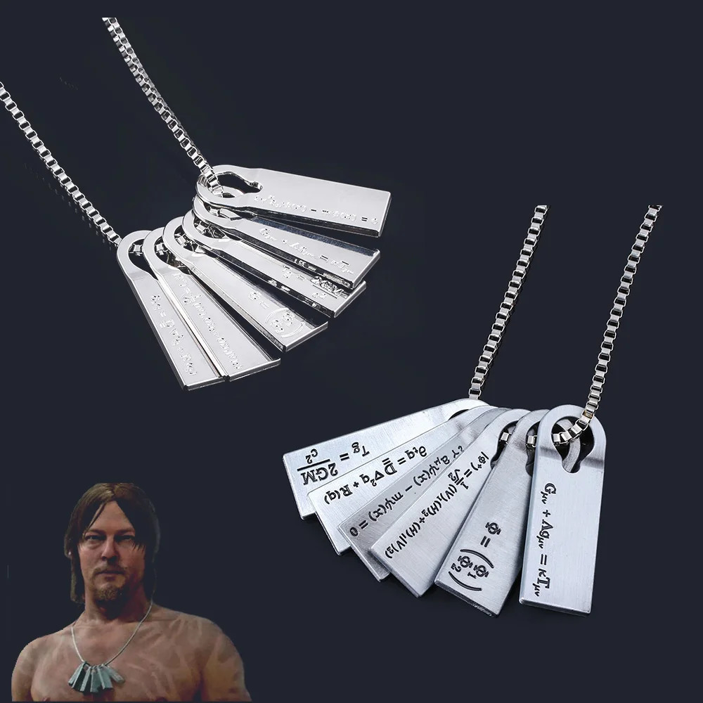Game Death Stranding Sam Necklace Cosplay Norman Reedus Fomulas Metal Pendants Long Chain Men Jewelry Collect Gift 250704