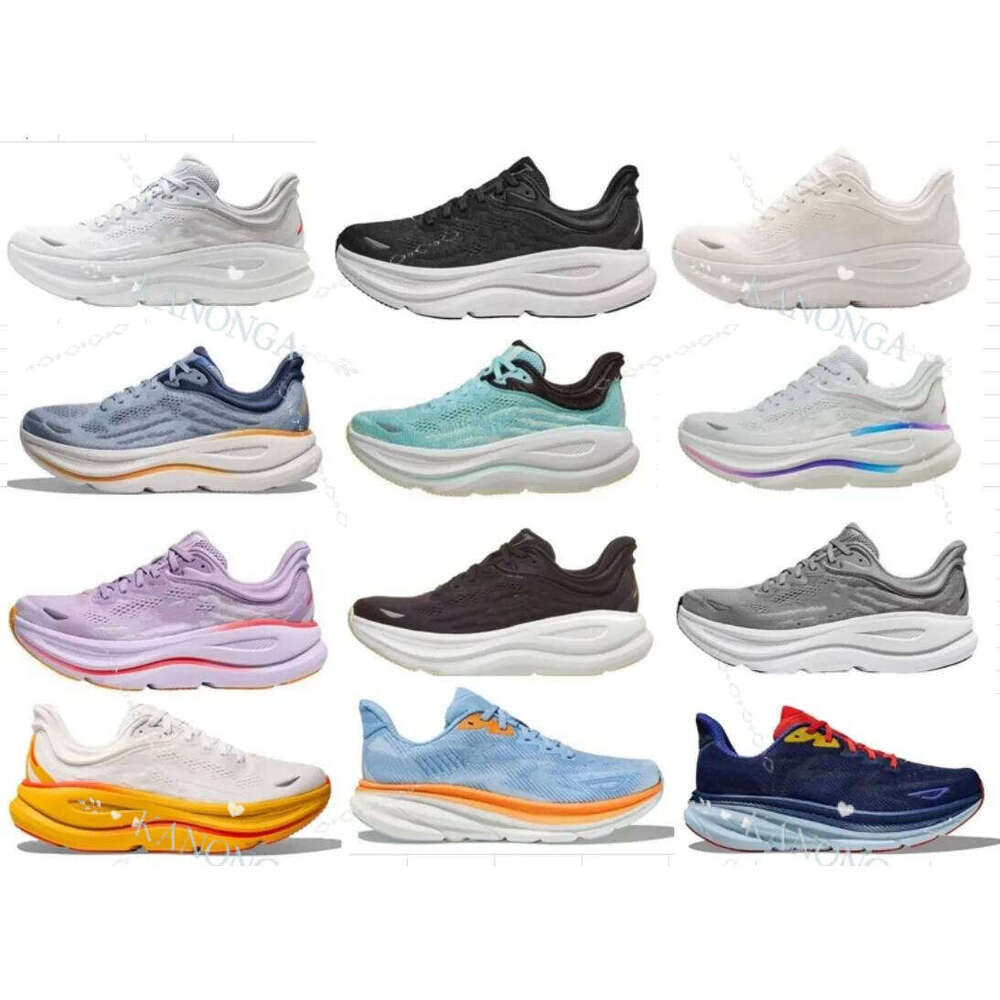 Designer Bondi Running Shoe Shoes Womens 8 Clifton 9 Triple Black White Bellwether Blue Fog Mist Peach Mountain Vibrant Orange Sport Men Sne