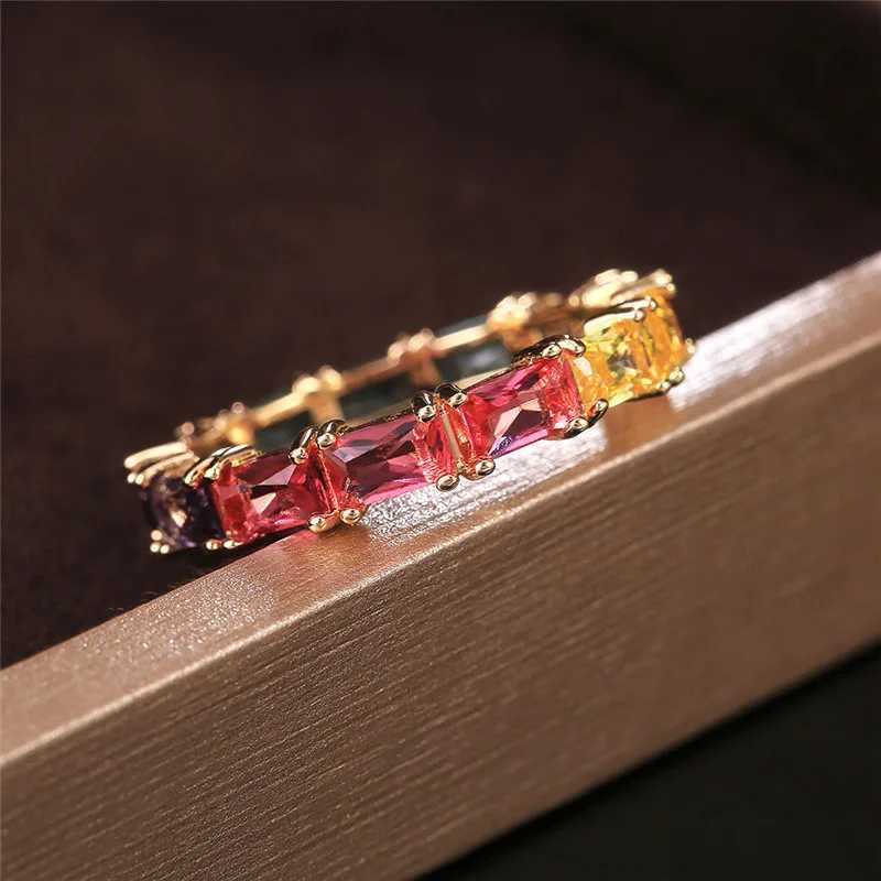 925 Sterling Silver Shiny Cubic Zircon Women Rings Female Daily Wear Stylish Colorful Rings Anniversary Girl Gift Jewelry XJ250707