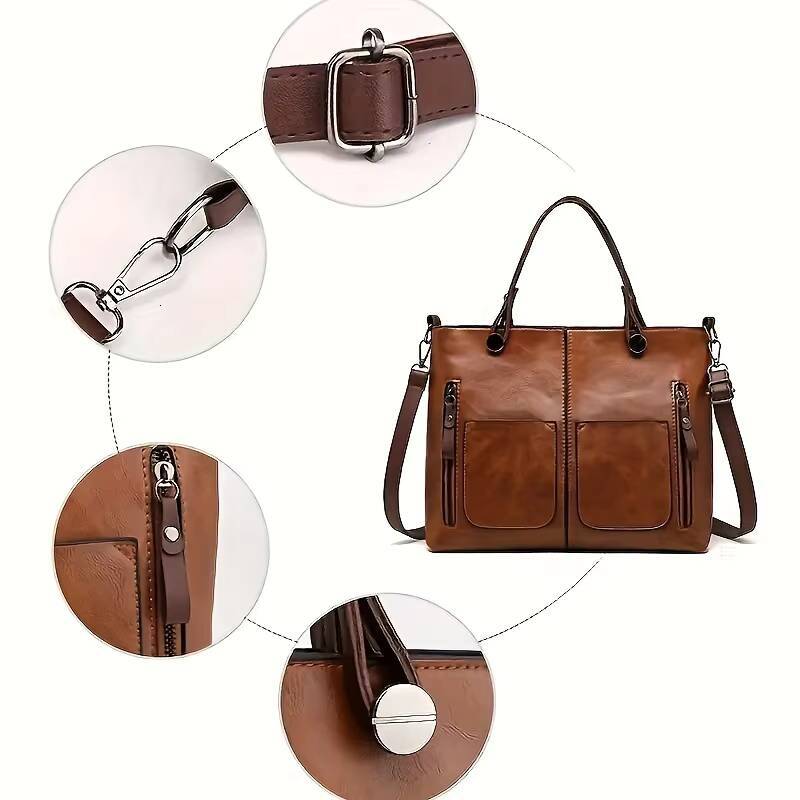 Womens Fashion Classical Style Crossbody Handbag Retro PU Leather Shoulder and Purse Casual Bag Daily ddmynov