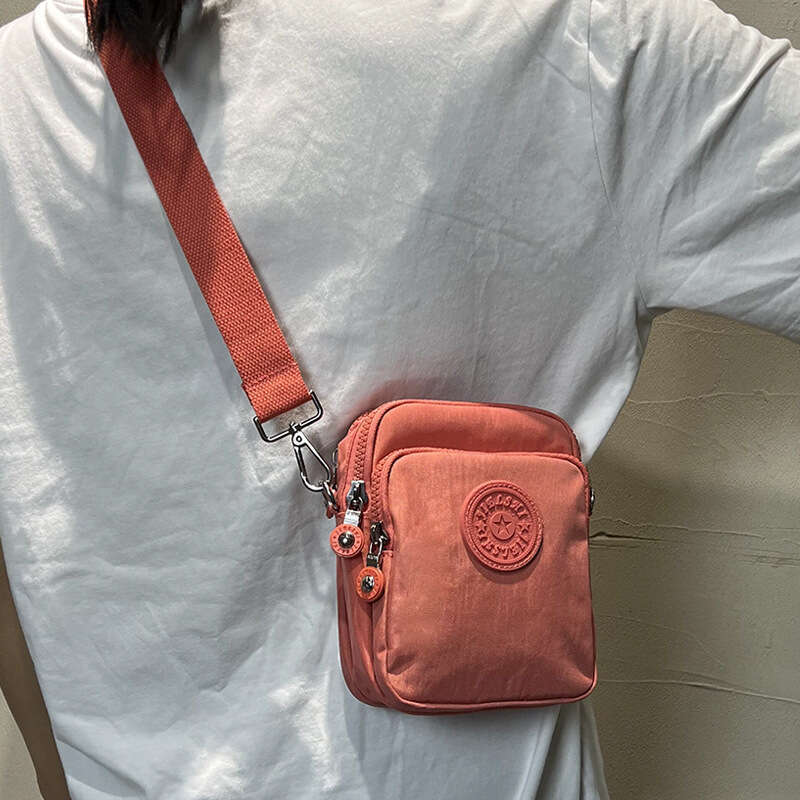 2024 New Three-Layer Phone Bag for Women, Crossbody Mini Bag, Versatile Summer Oxford Canvas Walking Coin Purse