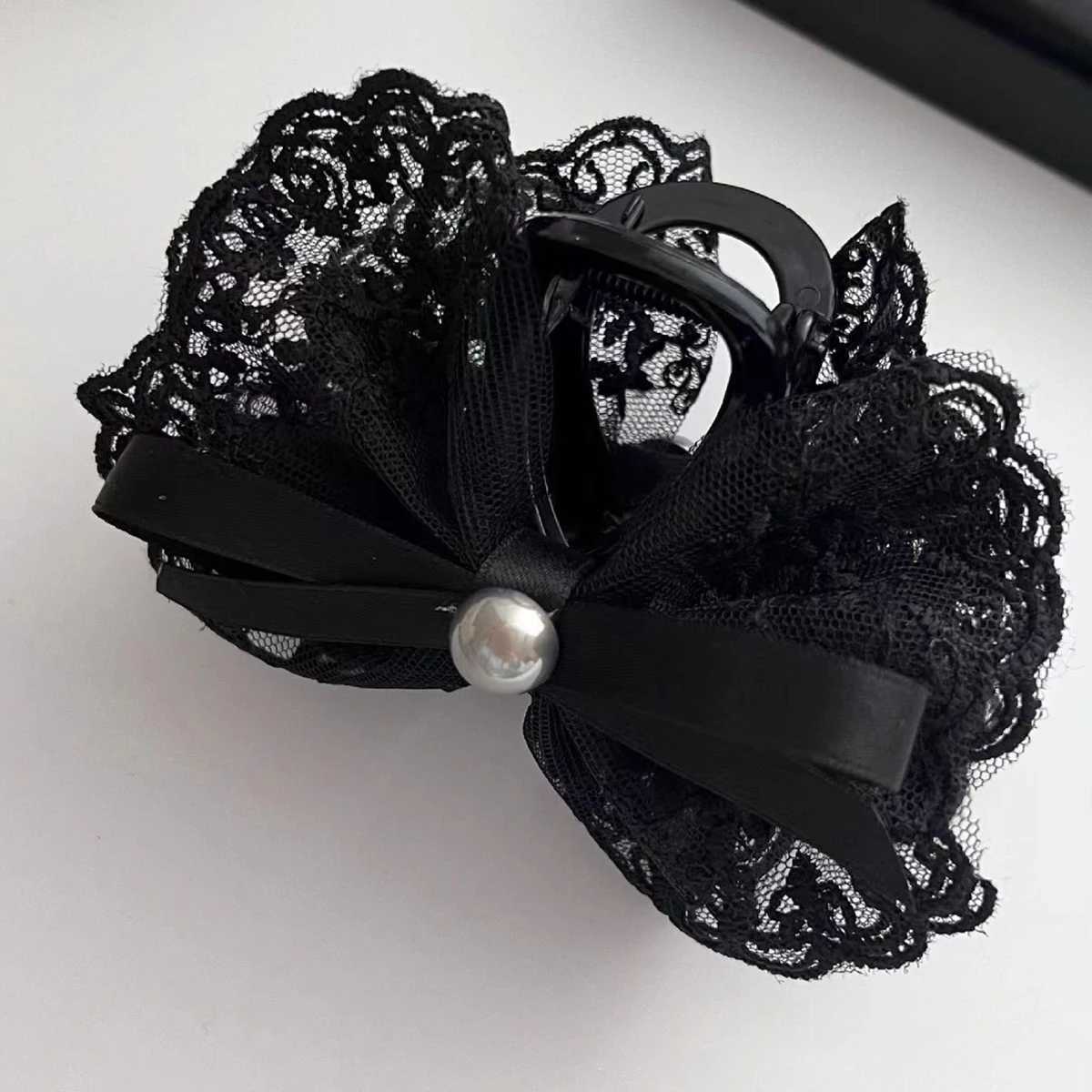 1pc French Super Fairy Lace Bow Hairpin Princess Hair Grab Half Tie Hairpin Hair Shark Clip on the Back of the Head Z250707