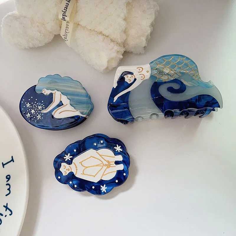 YHJ Maiden in the Night Sky Hair Claw Beautiful Girl Acetate Hair Clips Claw Hair Accessories for Women Girls Z250707