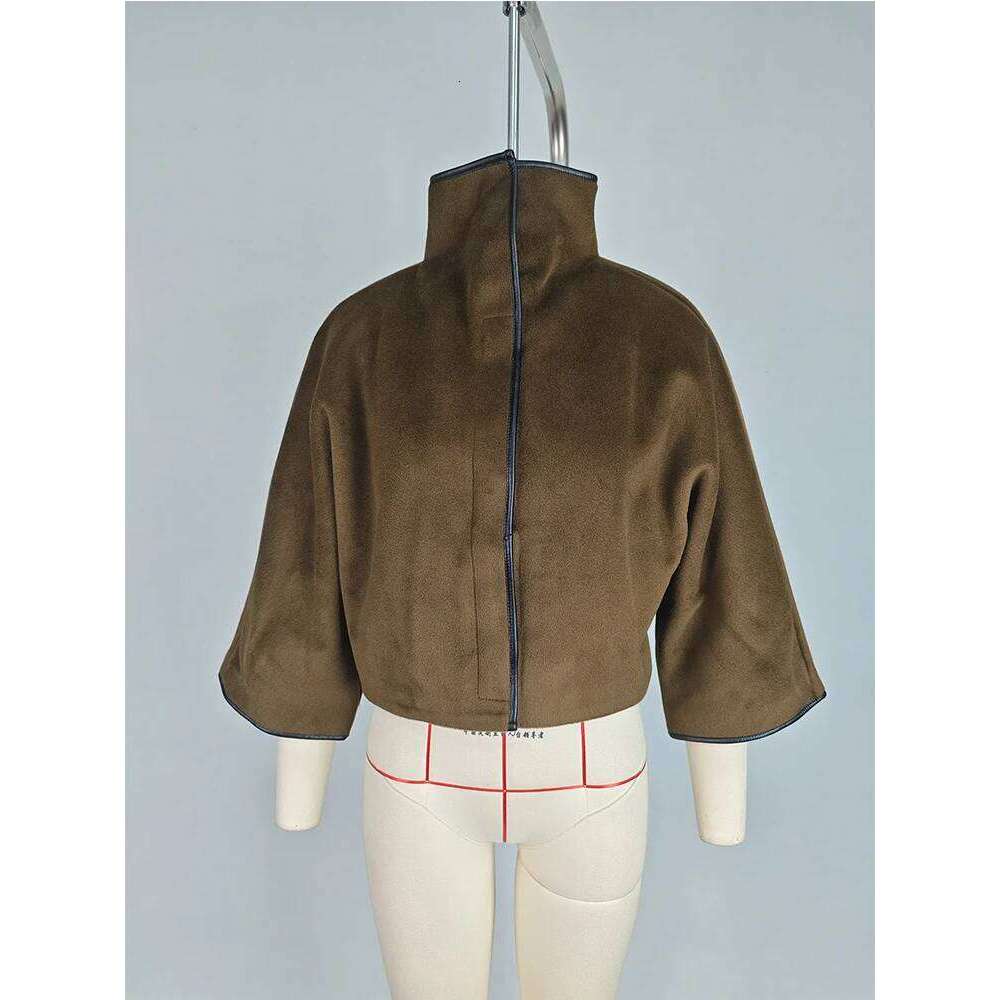 Gymystars Fall Autumn Female Outerwear Long Sleeves Vintage Loose Solid Color Fashion Stand Collar Jackets For Women