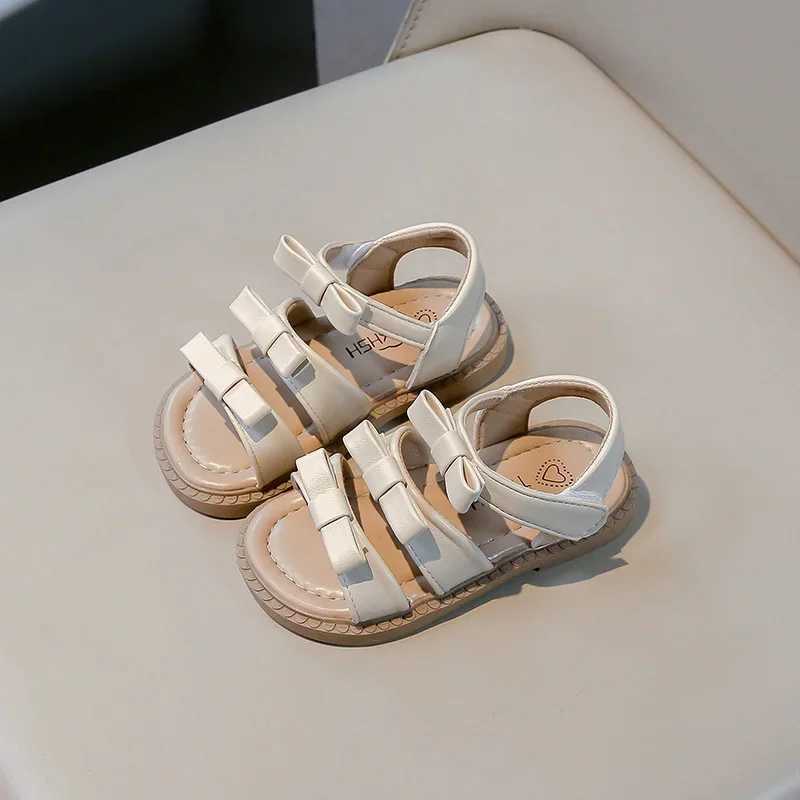 2025 Summer New Princess Sandals Little Girl Sandal Bowtie Chic Sweet Kids Fashion Open-toe Versatile Children Flat Sandals R250707