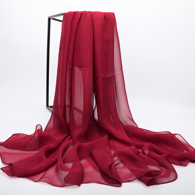 K1274 Pure color chiffon scarf for women Dance catwalk scarf Square dance scarf decorative scarf wholesale