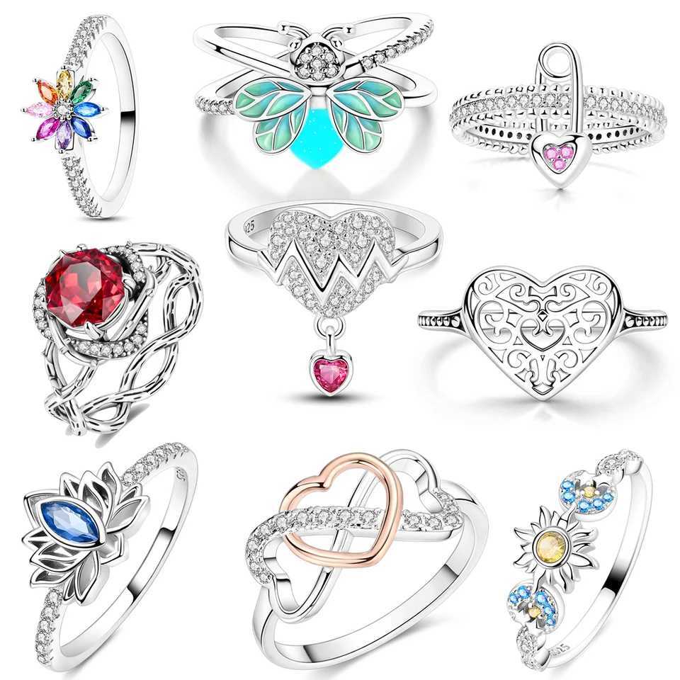 Original 925 Sterling Silver Women Rings 2025 Sparking Zirconium Ring LOVE Wedding Rings For Engagement Jewelry Anniversary Gift XJ250707