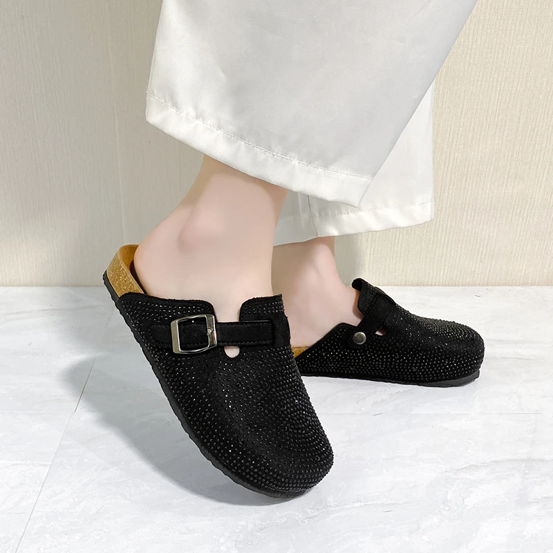 New designer slides clogs slippers Crystal Chunky Outdoors Mules womens sliders Summer slipper Buckled Luxury sandals Casual Beach flip flops size 35-