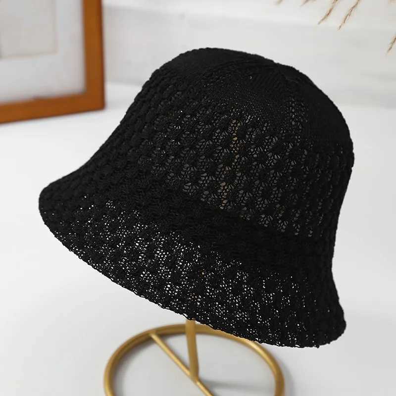 Summer Linen Bucket Hat for Women Breathable Sun Protection Knitted Fisherman Hat Panama Caps for Ladies Sombrero Pescador Y250707