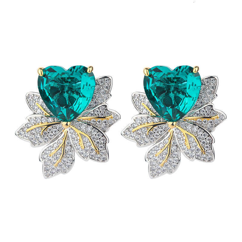 New Jewelry Earrings S Sier Needle Pink Maple Leaf Light High-End Feel Women's Style Ddb