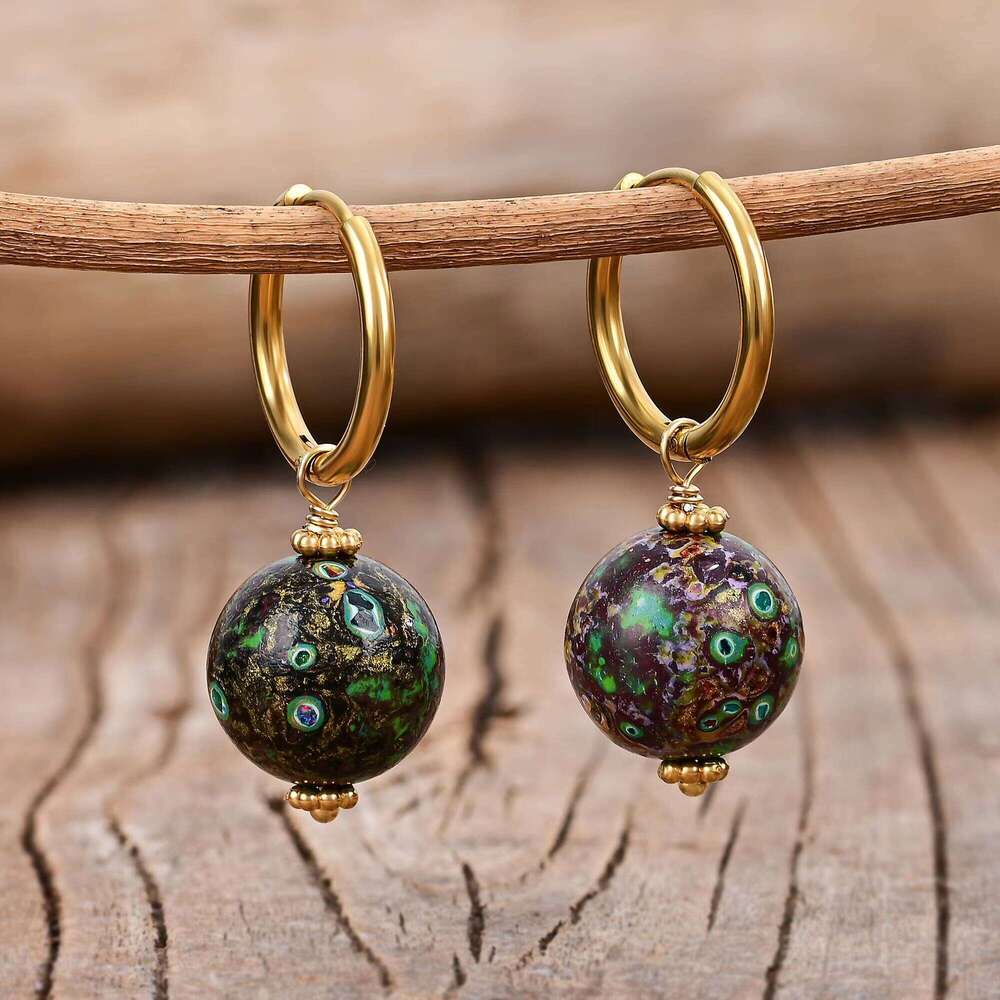 Hot-selling Modern Style Ball-shaped Lacquer Paint Bead Decoration Fancy Earrings for Women