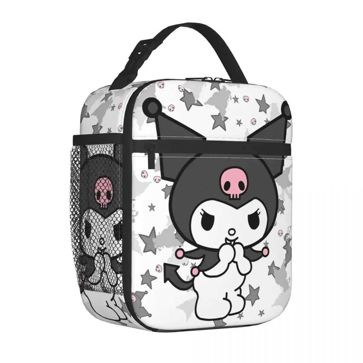 Cartoon Kuromi Insulated Lunch Bags Thermal Bag Lunch Container High Capacity Tote Lunch Box Food Handbags Work Picnic