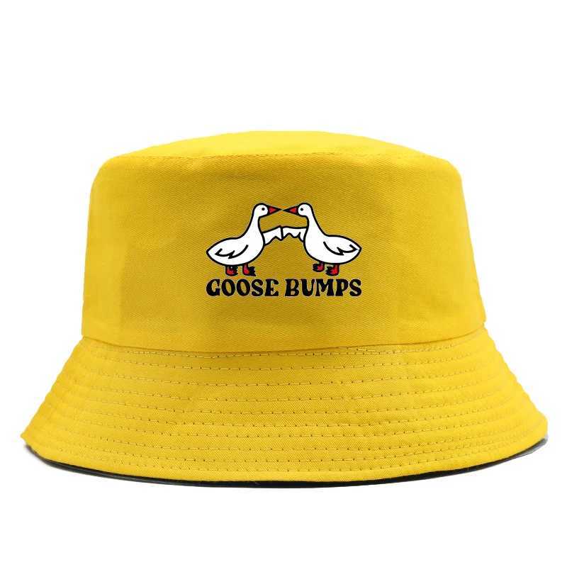 GOOSE BUMPS Cartoon Duck Bucket Hat UV Protection Adjustable Drawstring Perfect for Beach Outdoor Activities Sun Hat Y250707