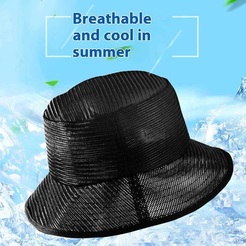 Full Mesh Breathable Oversize Bucket Hats for Men with Big Heads Outdoor Fishing Sun Hat for Women Plus Size Panama Beach Cap 58cm 60cm 62cm Y250707