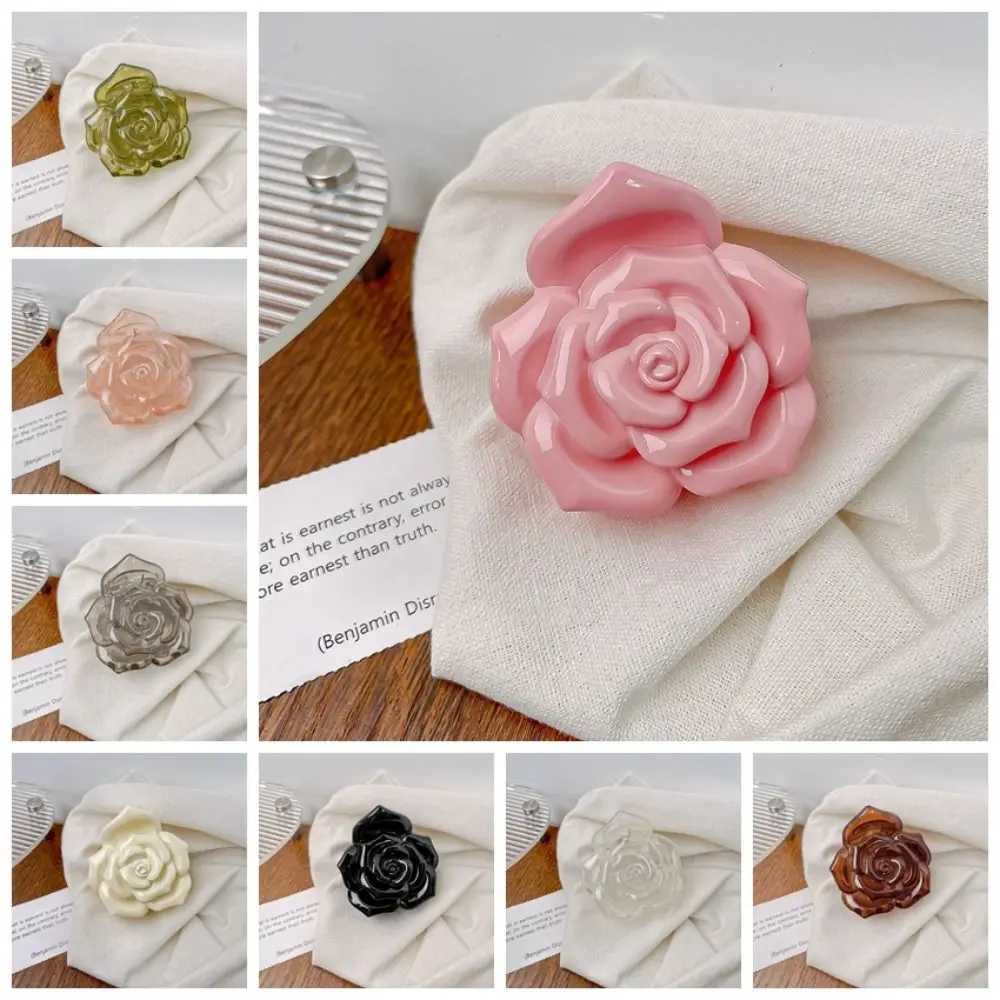 Transparent Retro Rose Hair Claw Ponytail Hairpin Fashion Design Acrylic Hair Claw Shark Clamp Hair Accessories Flower Hair Clip Y250707