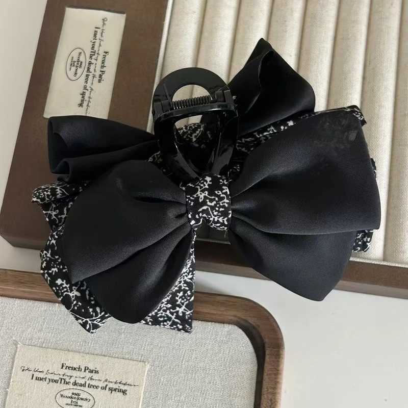 1pc Korean style temperament cashew nuts broken flowers bow grab clip hair clip shark clip Western style hair clip Z250707