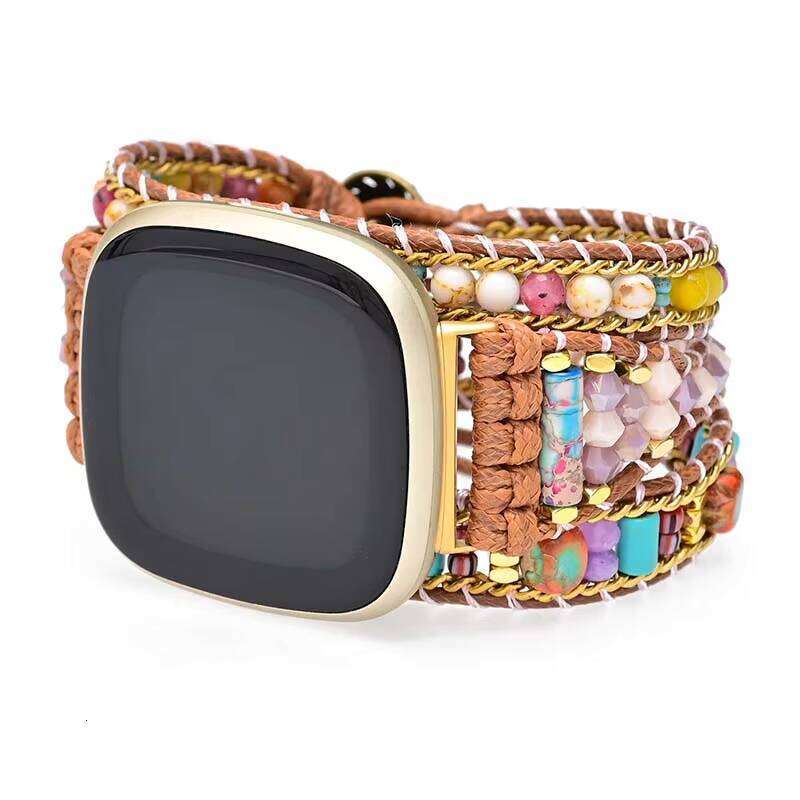 Vibrant Natural Stone Accessories 3 Bands Bohemian Vegan 3-Layer Jasper Watch Band Replacement