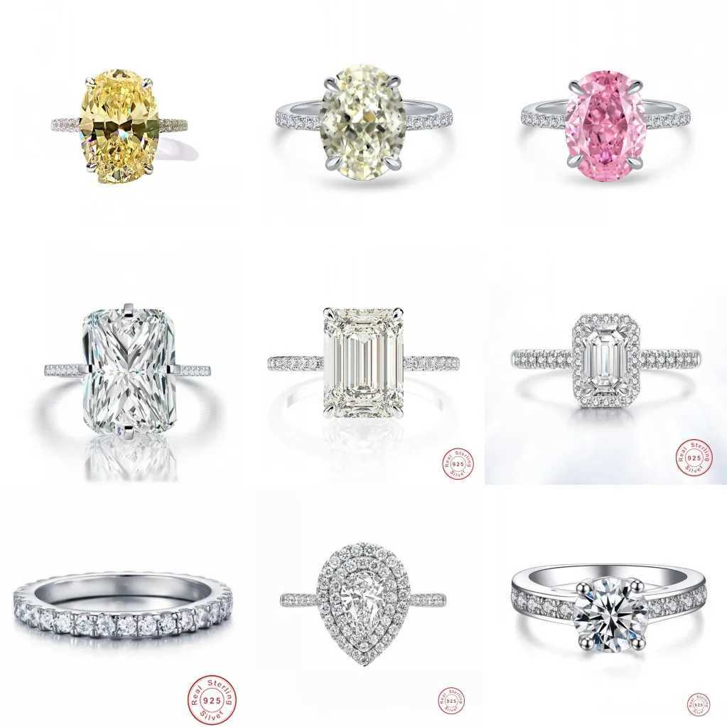 925 Sterling Silver Wedding Rings Finger Luxury Oval Cut 3ct Diamond Rings For Women Engagement Gemstone Jewelry Anel XJ250707