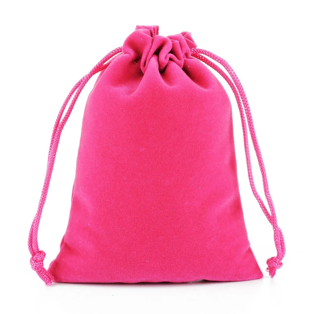 100Pcs/lot 5*7cm Velvet Drawstring Pouch Bag with Jewelry Bag Christmas Wedding Gift Bags Pouches With Velvet bags wholesale 250702