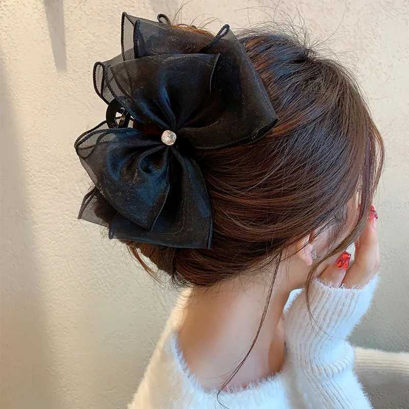 VANIKA Fashion Tulle Big Bow Hair Claw Clips for Women Elegant Bowknot Hairpin Ponytail Clip Sweet Headdress Hair Accessories Z250707