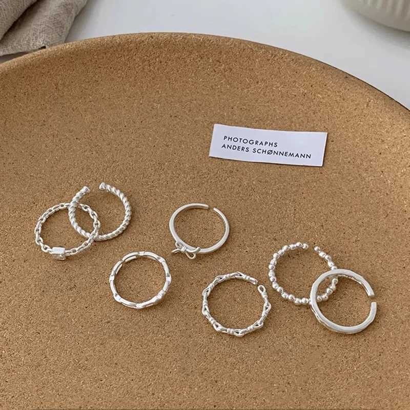 925 Sterling Silver Ring For Women Jewelry Narrow Finger Open Vintage Handmade Ring Allergy For Party Birthday Gift XJ250707