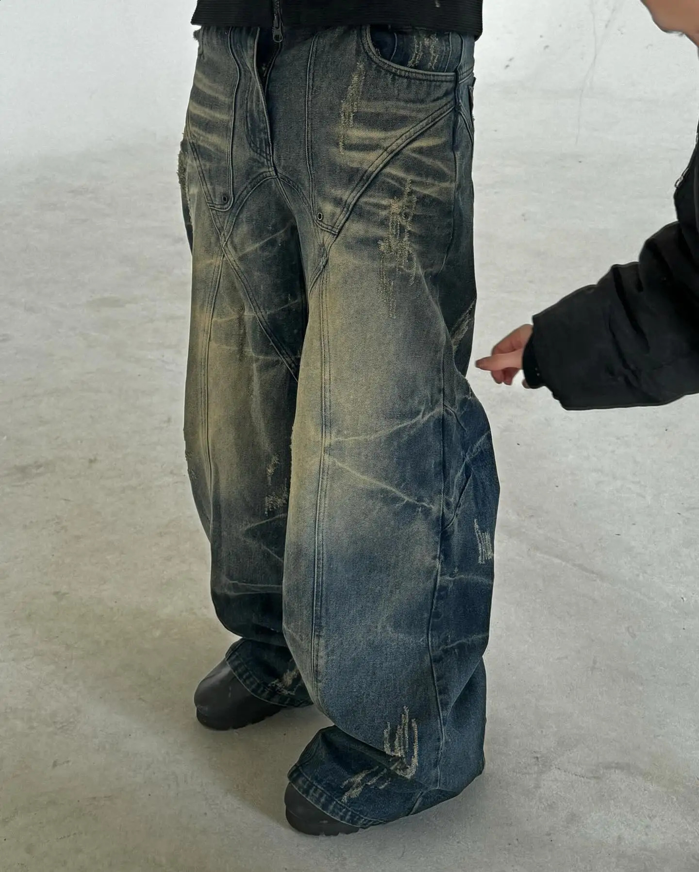 Y2k Jeans Retro Distressed High Waisted Baggy Jeans Punk Hip Hop Men Women Wide Leg Straight Denim Pants Slouchy Streetwear 250703