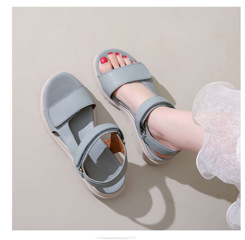 Plus Size Ladies 2025 Summer New Magic Tape Colorful Sandals for Women