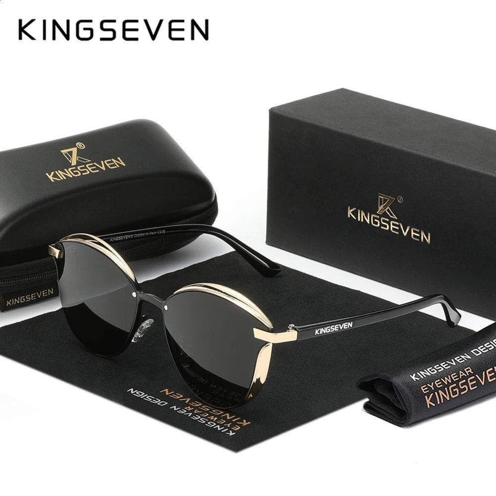 Kingseven Fashion Cat Eye Polarized Sunglasses Women y Ladies Driving Butterfly Glasses Men UV400 Large Frame Eyewear 250707
