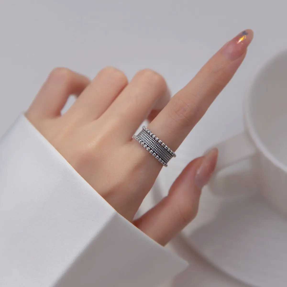 925 Sterling Silver Personality Bead Rings For Women Engagement Wedding Luxury Jewelry XJ250707