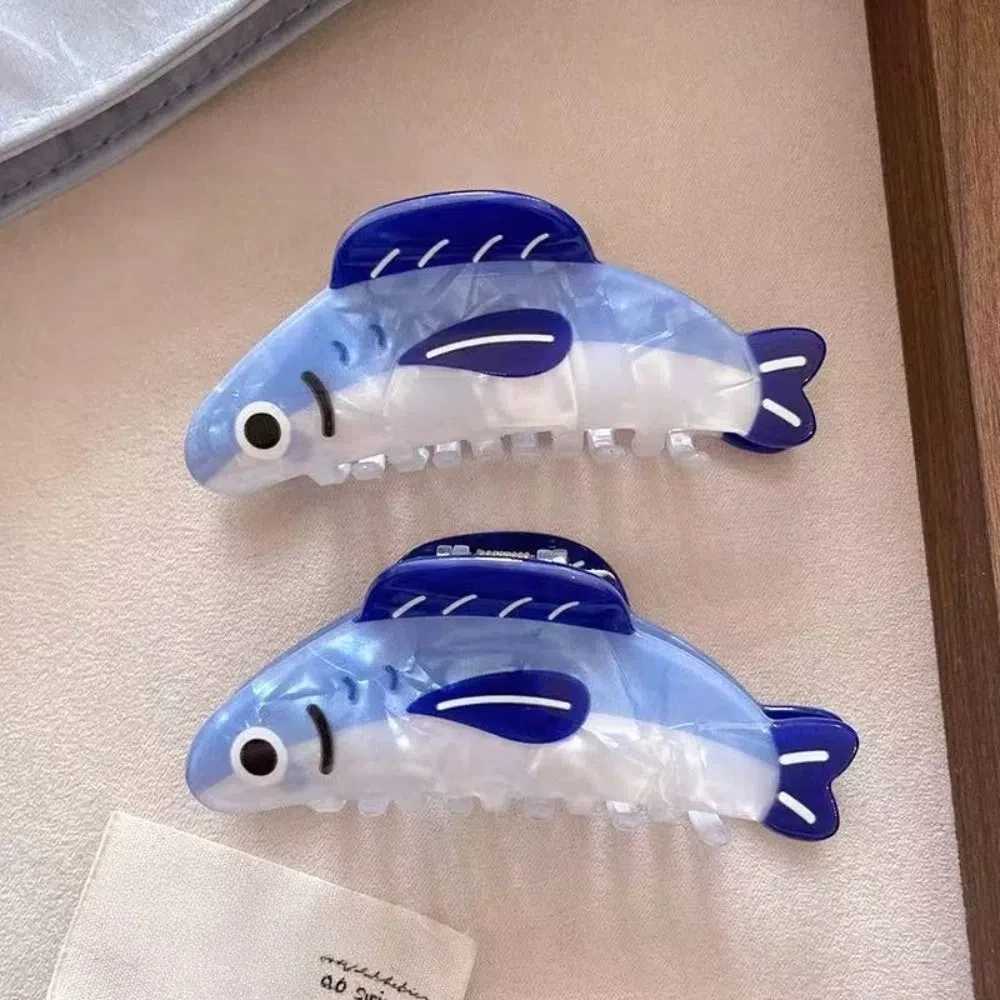 Cute Sardines Hair Claw Clip Cartoon Non Slip Hairpin Lightweight Acetate Hair Barrettes Women Z250707