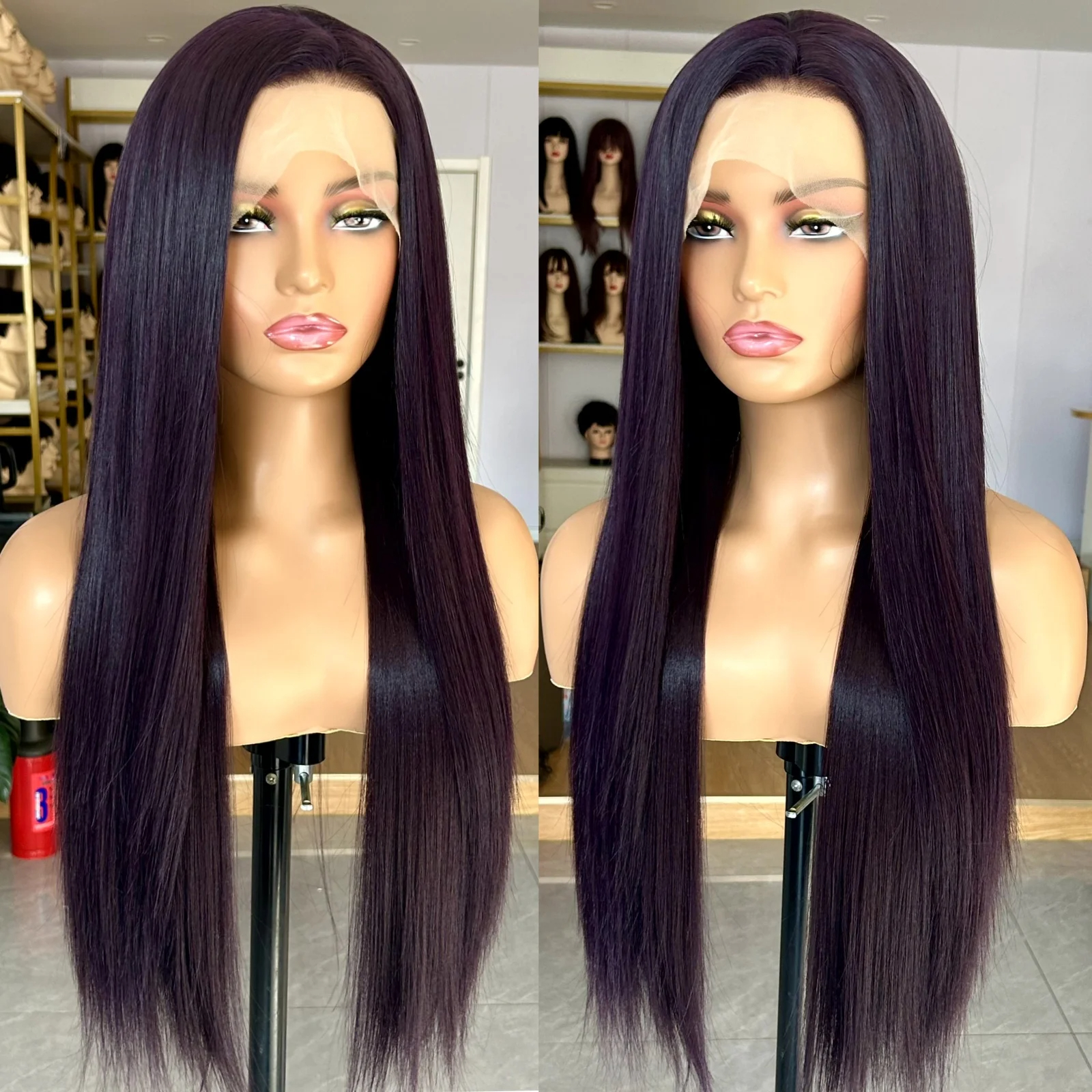 32 Inch HD Brazilian Hair Look Like Human Hair Wigs 13x4 Lace Front Wig Pre Plucked Straight Lace Frontal Wig Hd Natural Black Wigs Peruvian Hair Synt