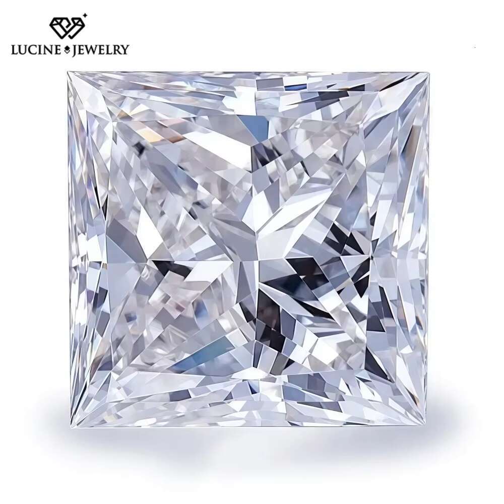 Princess Lab Diamond by Lucine Jewelry Geometric Precision Excellent Polish Princess Lab Diamond