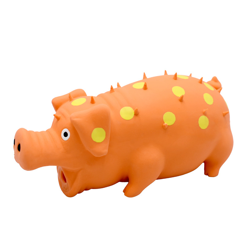 Squeaky Spotted Pig Dog Toys Safe Latex Soft Teething Dog Chew Toys for Puppies