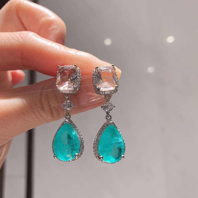 Elegant For Women New Trendy Paraiba Bride Water Drop Earrings 685
