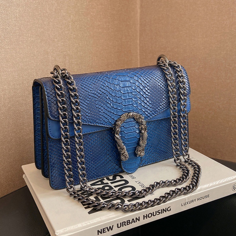 Designer High-End Snake Pattern for Women 2025 New Fashionable Versatile Chain Single Shoulder Crossbody Light Luxury Women's Bag