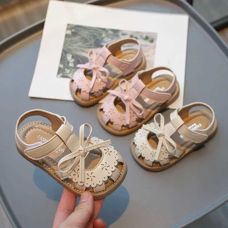 Summer Baby Girls Sandals Cut-Out Lace Princess Shoes Children Sandals Anti-Slip Soft Sole Toddler Kids Beach Shoes Size 21-30 R250707