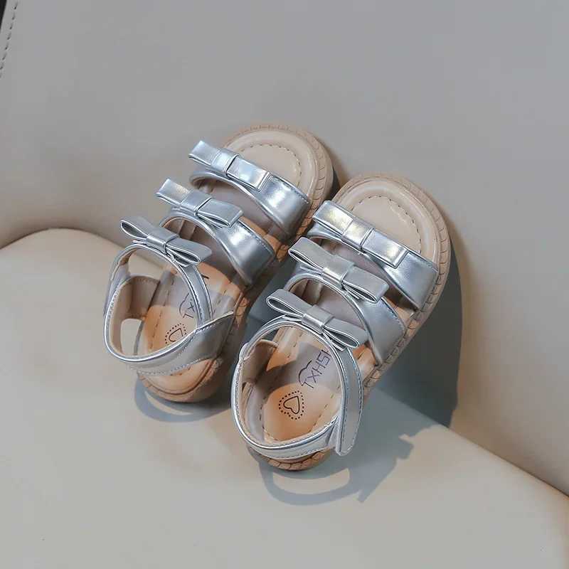 2025 Summer New Princess Sandals Little Girl Sandal Bowtie Chic Sweet Kids Fashion Open-toe Versatile Children Flat Sandals R250707