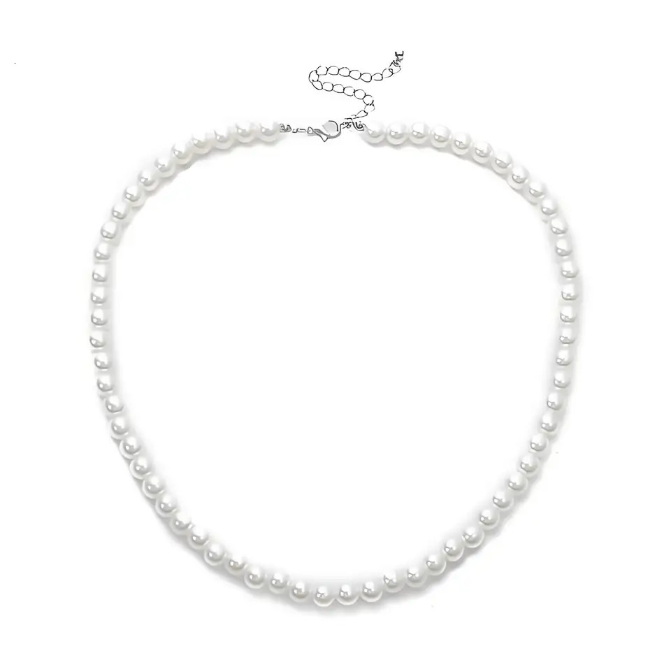 Trendy Pearl Necklace For Men Temperament Simple Handmade Strand Bead Fine Jewelry Wedding Gift 250704