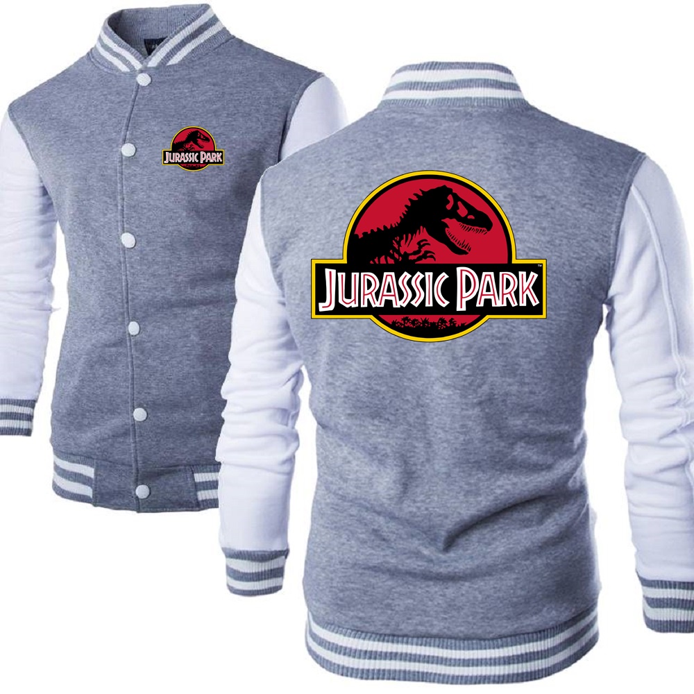 Men Women Baseball Jacket Coats Dinosaur World Sweatshirt JURASSIC PARK Print Baseball Uniforms Couple Cardigan Clothes Tops