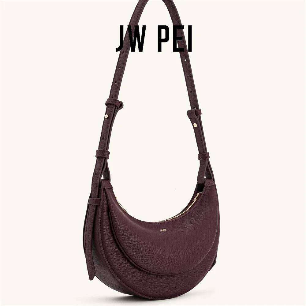 JW PEI Women's Half Moon Crossbody 2025 Stylish Vegan Leather Shoulder Bag Trendy Underarm Purse For Women Minimalist Design